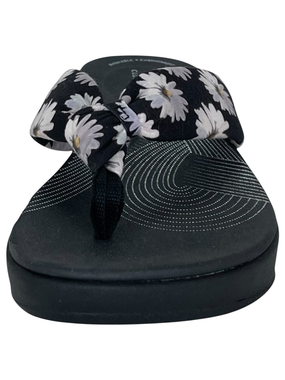 Clarks Arla Glison Black Floral Cloudsteppers Womens Thong Sandals Size 11M - Picture 6 of 13